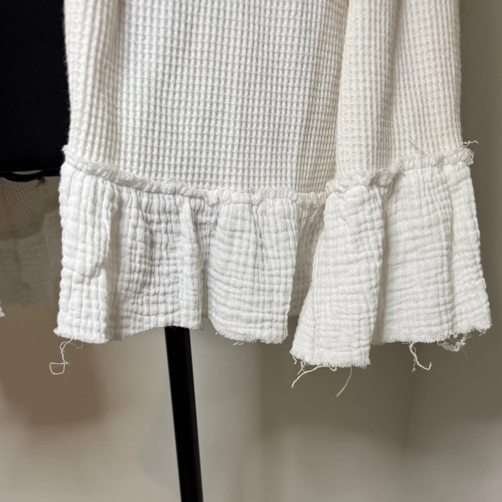 Pink Lily Cream Ruffle Cardigan - Picture 5 of 7